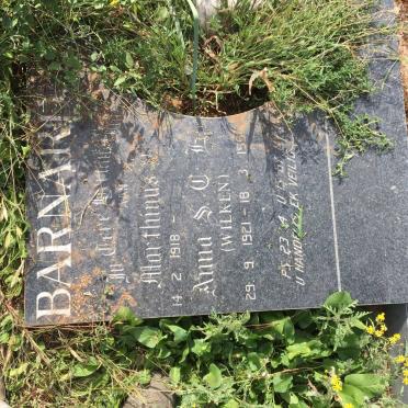 BARNARD Marthinus 1918- &amp; Anna S.C.H. WILKEN 1921-199?