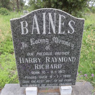 BAINES Harry Raymond Richard 1917-1988
