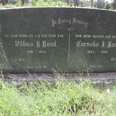 BAND William B. 1881-1945 &amp; Cornelia I. 1883-1982