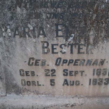 BESTER Maria Elizabeth nee OPPERMAN 1891-1933