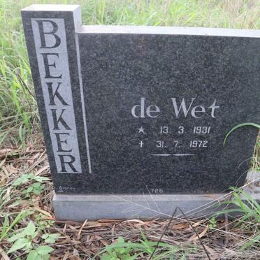 BEKKER de Wet 1931-1972