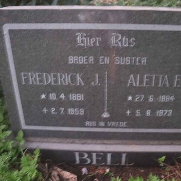 BELL Frederick J. 1891-1959 &amp; Aletta E. 1884-1973