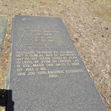 BECKER Andries Johannes 1911-1997