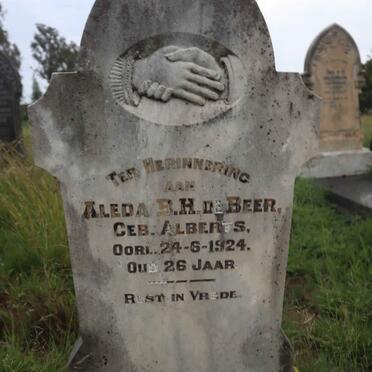 BEER Aleda B.H., de nee ALBERTS -1924