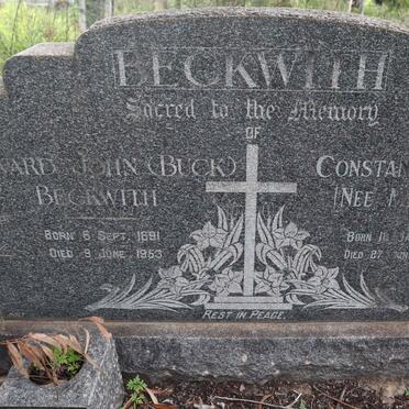 BECKWITH Edward John 1891-1953 &amp; Constance Nora MILLAR 1897-1984