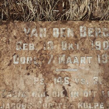 BERG, ? Jacobus, van den 1905-1933