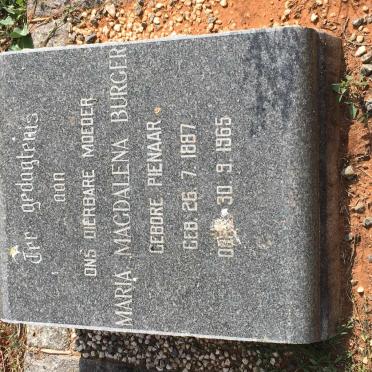 BURGER Maria Magdalena nee PIENAAR 1887-1965