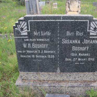 BOSHOFF W.H. -1939 &amp; Susanna Johanna MARAIS -1945