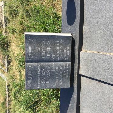 BOSHOFF Salmon Johannes 1918-1967 &amp; Chatrina Fredrika BRITZ 1926-1994