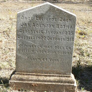 BOTHA Jan Aderjon 1885-1918