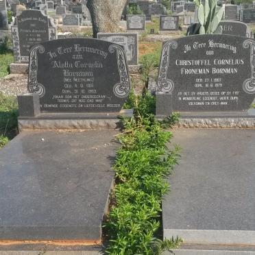 BORNMAN Christoffel Cornelius Froneman 1907-1997 &amp; Aletta Cornelia NEETHLING 1915-1963