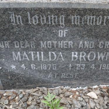 BROWN Matilda 1876-1964