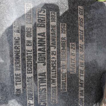 BRITS Christina Johanna nee WILLEMSE 1893-1950