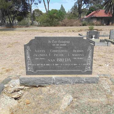 BREDA Christoffel Pieter, van 1884-1971 &amp; Beatrix Martina VILJOEN 1894-1937 :: VAN BREDA Aletta Jacomina nee STEYN 1897-1956