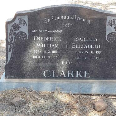 CLARKE Frederick William 1912-1976 &amp; Isabella Elizabeth 1901-1981