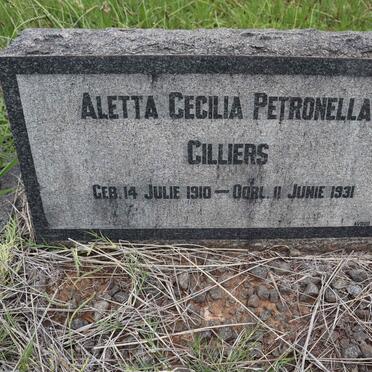 CILLIERS Aletta Cecilia Petronella 1910-1931