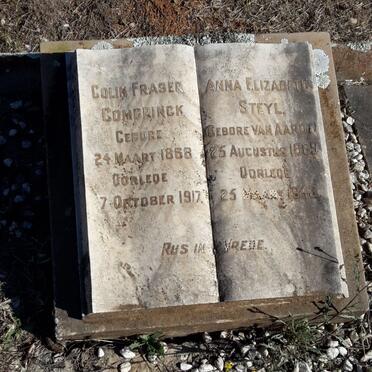 COMBRINCK Colin Fraser 1868-1917 :: STEYL Anna Elizabeth nee VAN AARDT 1869-1943