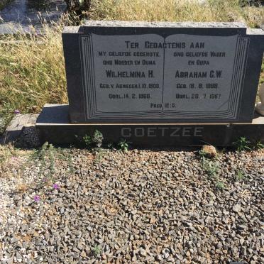 COETZEE Abraham G.W. 1898-1967 &amp; Wilhelmina H. v. ASWEGEN 1900-1966