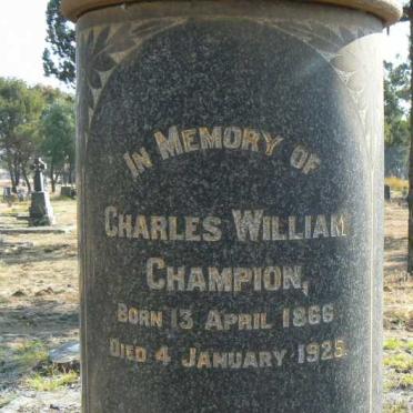 CHAMPION Charles William 1866-1925 &amp; Florence -1912