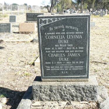 DUKE Cornelia Levinia nee TACK 1907-1950 :: DUKE Charles James 1939-1947