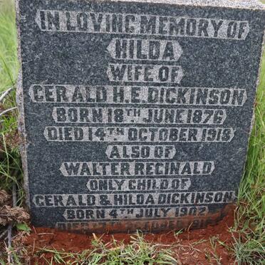 DICKINSON Hilda 1876-1918 :: DICKINSON Walter Reginald 1902-1918