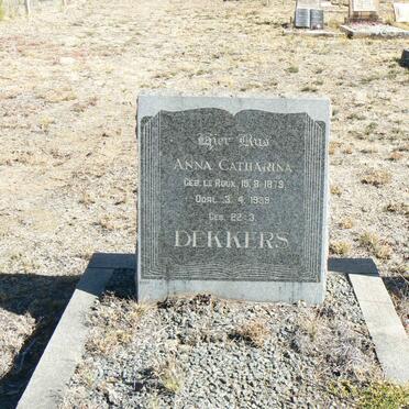 DEKKERS Anna Catharina nee LE ROUX 1879-1939
