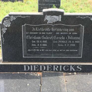 DIEDERICKS Christiaan Gabriël 1892-1965 &amp; Cornelia Johanna PEROLD 1908-2001
