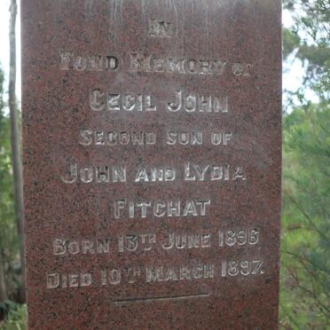 FITCHAT Cecil John 1896-1897