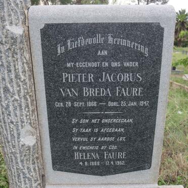 FAURE Pieter Jacobus van Breda 1866-1947 &amp; Helena 1868-1952
