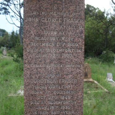 FRASER John George 1840-1927 &amp; Dorothea ORTLEPP 1845-1930