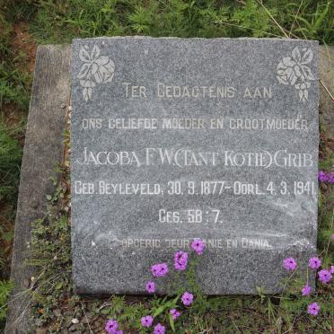 GRIB Jacoba F.W. nee BEYLEVELD 1877-1941