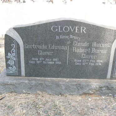GLOVER Claud Maxwell Robert Burns 1894-1974 &amp; Gertrude Edwena 1887-1966