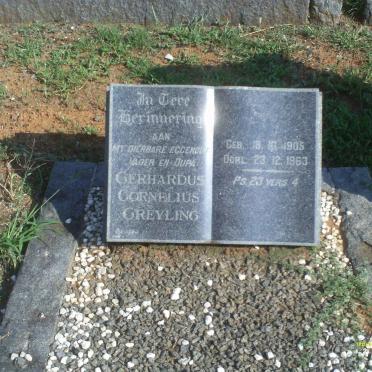 GREYLING Gerhardus Cornelius 1905-1963