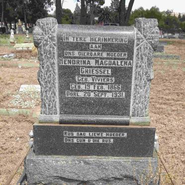 GRIESSEL Hendrina Magdalena nee VIVIERS 1866-1931