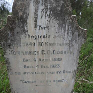 GOOSEN Johannes C.C. 1899-1923