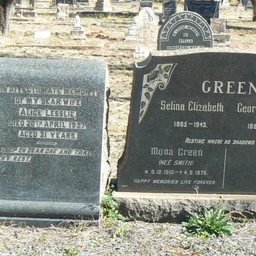 GREEN George Henry 1864-1946 &amp; Selina Elizabeth 1865-1943 :: GREEN Mona nee SMITH 1910-1975 :: LESSLIE Alice -1927