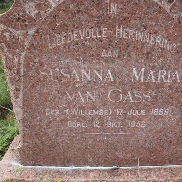 GASS Susanna Maria, van nee WILLEMSE 1899-1952