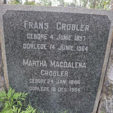 GROBLER Frans 1897-1964 &amp; Martha Magdalena 1886-1964