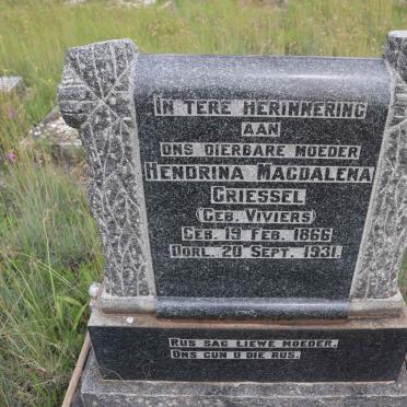 GRIESSEL Hendrina Magdalena nee VIVIERS 1866-1931