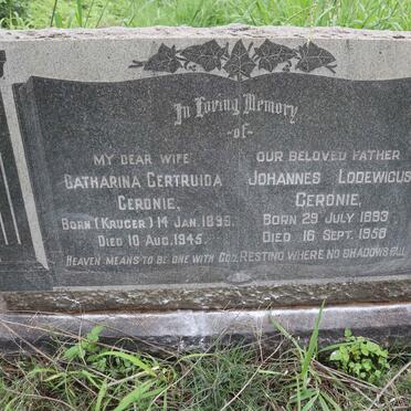 GERONIE Johannes Lodewicus 1893-1958 &amp; Catharina Gertruida KRUGER 1899-1945