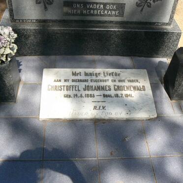 GROENEWALD Christoffel Johannes 1885-1941 &amp; MARÉ Maria Francina voorheen GROENEWALD nee HEYNS 1888-1978