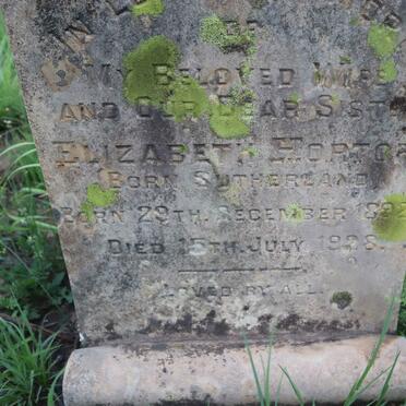 HORTOR Elizabeth nee SUTHERLAND 1892-1928