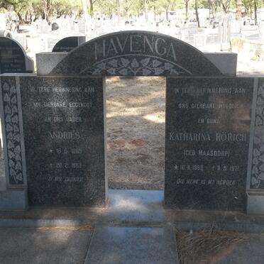 HAVENGA Andries 1889-1963 &amp; Katharina Rörich MAASDORP 1898-1971