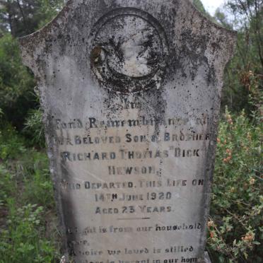 HEWSON Richard Thomas Dick -1920