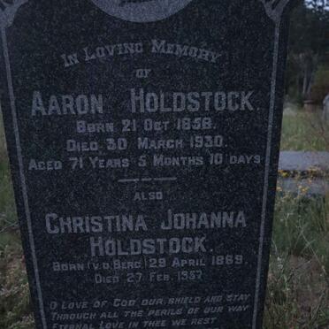 HOLDSTOCK Aaron 1858-1930 &amp; Christina Johanna V.D.BERG 1869-1957