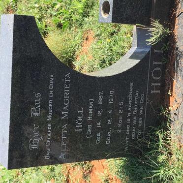 HOLL Aletta Magrieta nee HUMAN 1897-1970