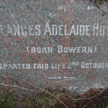 HUTTON Frances Adelaide nee BOWERN -1940