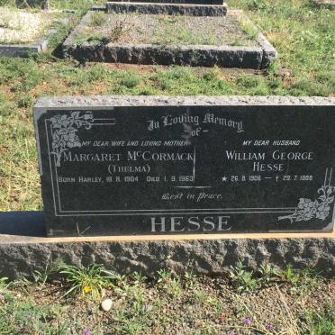 HESSE William George 1906-1988 &amp; Margaret McCormack HARLEY 1904-1963