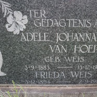 HOEPEN Adele Johanna, van nee WEIS 1883-1942 :: WEIS Frieda 1894-1967