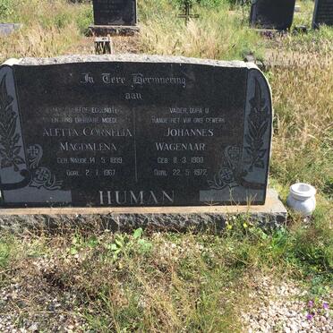 HUMAN Johannes Wagenaar 1900-1972 &amp; Aletta Cornelia Magdalena NAUDE 1899-1967